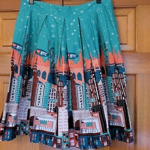 NYC Print A-line Skirt